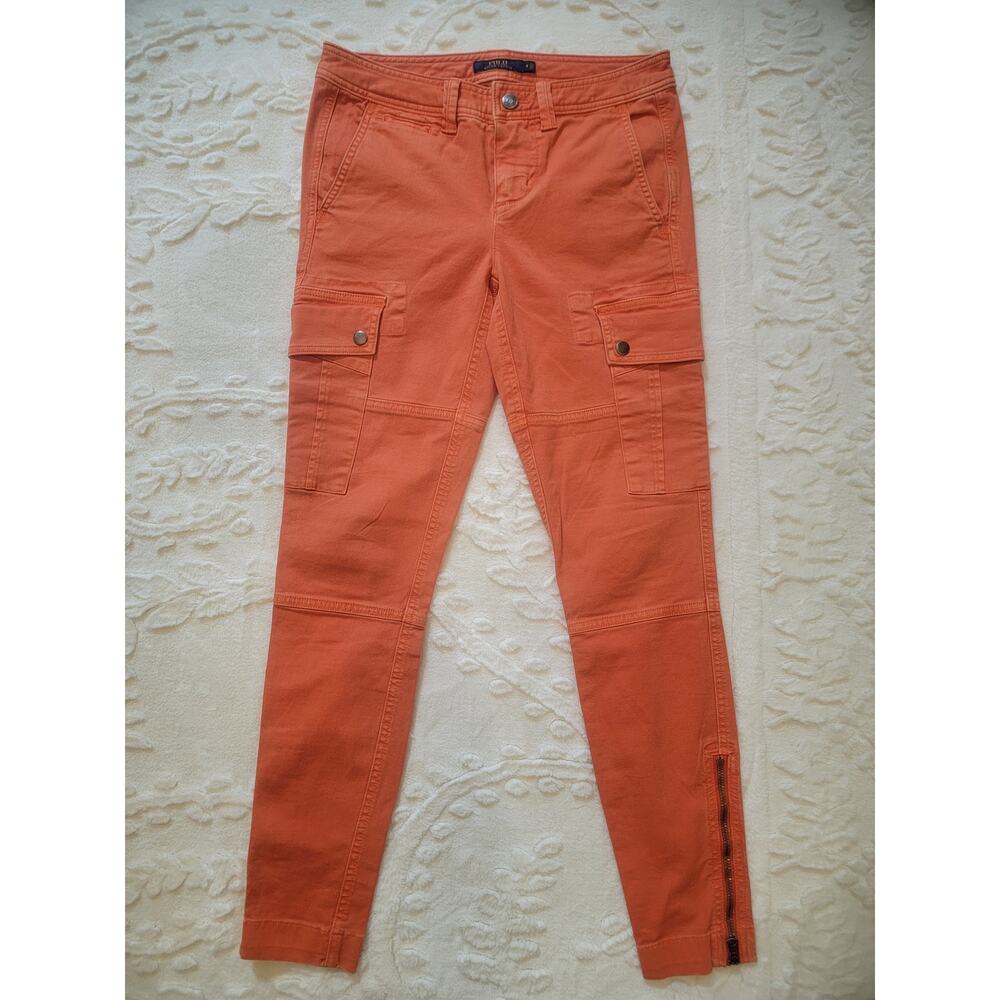 Gorpcore Low Rise Polo Ralph Lauren Orange Casual Utility Cargo Pants Size 4